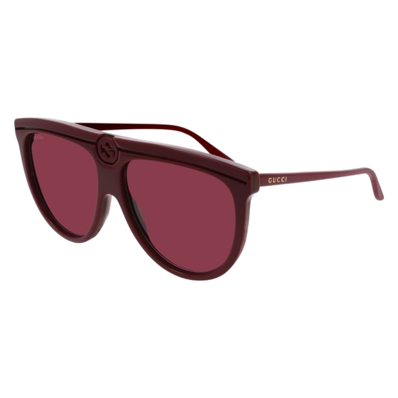 NEW GUCCI SHIELD SUNGLASSES GG0732S 003 BURGUNDY GUCCI EYEWEAR - Picture 2 of 6